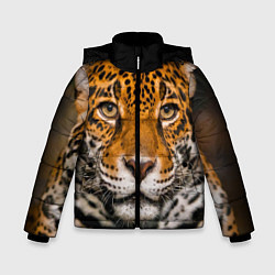 Куртка зимняя для мальчика Взгляд ягуара, цвет: 3D-черный