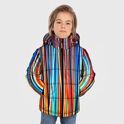 Куртка зимняя для мальчика Colored stripes, цвет: 3D-красный — фото 2