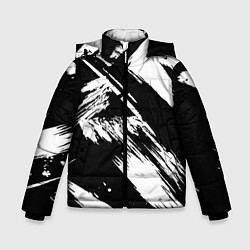 Куртка зимняя для мальчика Чёрно-белый, цвет: 3D-черный