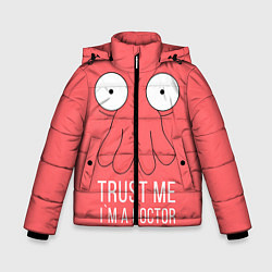 Куртка зимняя для мальчика Доверься Зойдбергу, цвет: 3D-черный