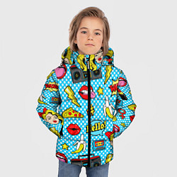 Куртка зимняя для мальчика Девочка из комикса, цвет: 3D-черный — фото 2