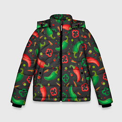 Куртка зимняя для мальчика Перчики, цвет: 3D-черный