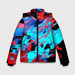 Куртка зимняя для мальчика Краски лета, цвет: 3D-черный