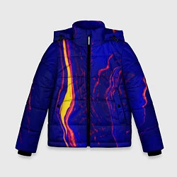 Куртка зимняя для мальчика Ультрафиолетовые разводы, цвет: 3D-красный