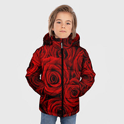 Куртка зимняя для мальчика Красные розы, цвет: 3D-светло-серый — фото 2