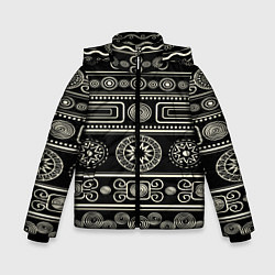 Куртка зимняя для мальчика Африканский мотив, цвет: 3D-черный
