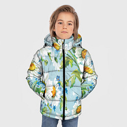 Куртка зимняя для мальчика Ромашки, цвет: 3D-черный — фото 2