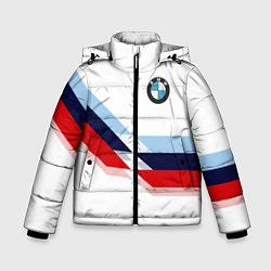 Куртка зимняя для мальчика BMW БМВ WHITE, цвет: 3D-черный