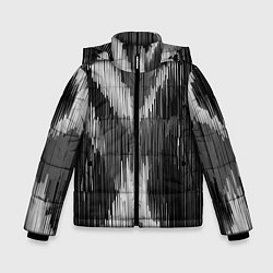 Куртка зимняя для мальчика Черно-белая штриховка, цвет: 3D-черный