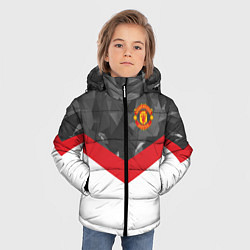 Куртка зимняя для мальчика Man United FC: Grey Polygons, цвет: 3D-светло-серый — фото 2