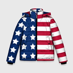Куртка зимняя для мальчика USA Flag, цвет: 3D-светло-серый
