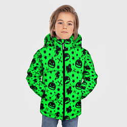 Куртка зимняя для мальчика Хэллоуин кислота, цвет: 3D-черный — фото 2