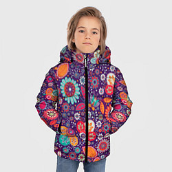 Куртка зимняя для мальчика Цветочный взрыв, цвет: 3D-красный — фото 2