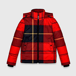 Куртка зимняя для мальчика Клетка, цвет: 3D-светло-серый