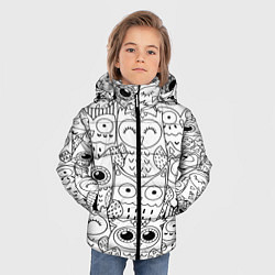 Куртка зимняя для мальчика Совушки: узор, цвет: 3D-черный — фото 2