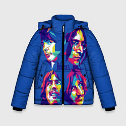 Куртка зимняя для мальчика The Beatles: Faces, цвет: 3D-черный