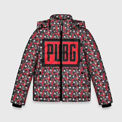 Куртка зимняя для мальчика PUBG: Red Pattern, цвет: 3D-черный