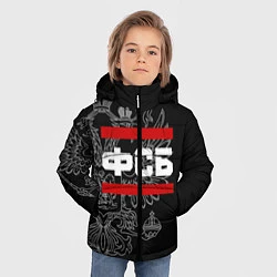 Куртка зимняя для мальчика ФСБ: герб РФ, цвет: 3D-светло-серый — фото 2