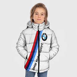 Куртка зимняя для мальчика BMW Motorsport: White Carbon, цвет: 3D-светло-серый — фото 2