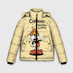 Куртка зимняя для мальчика Cuphead: Flame Mugman, цвет: 3D-черный