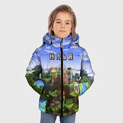Куртка зимняя для мальчика Майнкрафт: Илья, цвет: 3D-светло-серый — фото 2