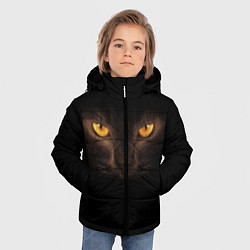 Куртка зимняя для мальчика Кошачий взгляд, цвет: 3D-черный — фото 2