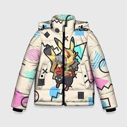 Куртка зимняя для мальчика Pikachu Geometry, цвет: 3D-черный