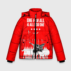 Куртка зимняя для мальчика One for all & all for one, цвет: 3D-красный