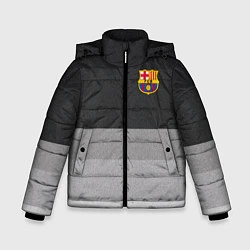 Куртка зимняя для мальчика ФК Барселона: Серый стиль, цвет: 3D-светло-серый