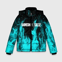Куртка зимняя для мальчика R6S: Turquoise Flame, цвет: 3D-черный