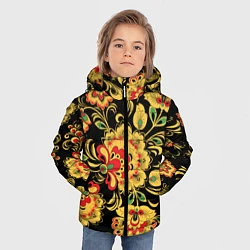 Куртка зимняя для мальчика Желтая хохлома, цвет: 3D-черный — фото 2