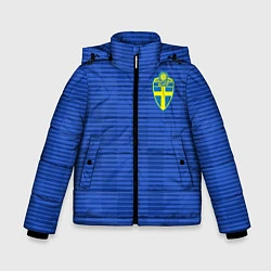 Куртка зимняя для мальчика Сборная Швеции: Гостевая ЧМ-2018, цвет: 3D-черный