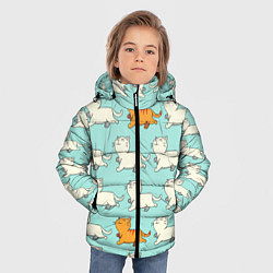 Куртка зимняя для мальчика Облачные котейки, цвет: 3D-черный — фото 2