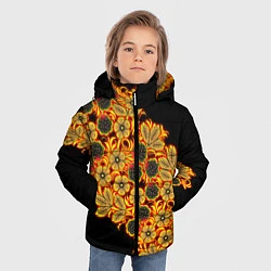 Куртка зимняя для мальчика Славянская роспись, цвет: 3D-красный — фото 2