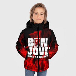 Куртка зимняя для мальчика Bon Jovi: Have a nice day, цвет: 3D-черный — фото 2