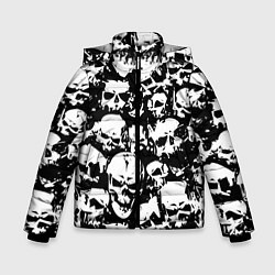 Куртка зимняя для мальчика Черепа ужаса, цвет: 3D-светло-серый