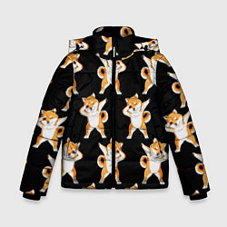 Куртка зимняя для мальчика Foxes Dab, цвет: 3D-черный