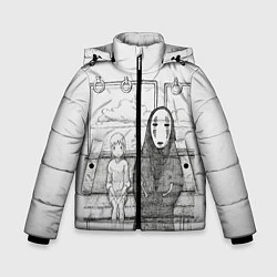 Куртка зимняя для мальчика Унесенные призраками, цвет: 3D-светло-серый