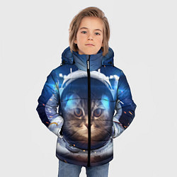 Куртка зимняя для мальчика Кот-космонавт, цвет: 3D-черный — фото 2