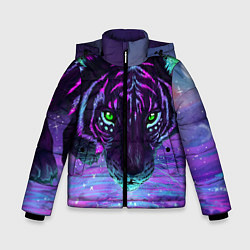 Куртка зимняя для мальчика Неоновый тигр, цвет: 3D-черный