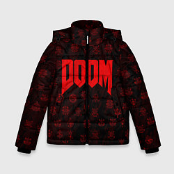 Куртка зимняя для мальчика DOOM: Hellish signs, цвет: 3D-светло-серый