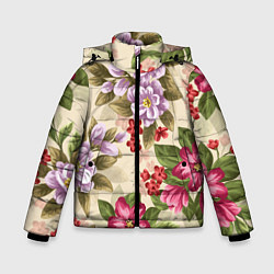 Зимняя куртка для мальчика Цветочный мотив
