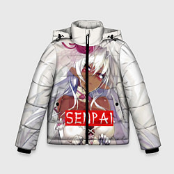 Куртка зимняя для мальчика Senpai: White Girl, цвет: 3D-черный