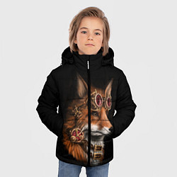 Куртка зимняя для мальчика Королевский лис, цвет: 3D-красный — фото 2