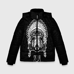 Куртка зимняя для мальчика Кабан-индеец 2019, цвет: 3D-черный