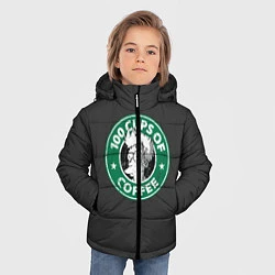 Куртка зимняя для мальчика 100 cups of coffee, цвет: 3D-светло-серый — фото 2