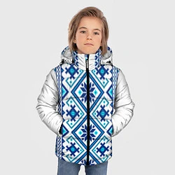 Куртка зимняя для мальчика Орнамент Руси: синий, цвет: 3D-красный — фото 2