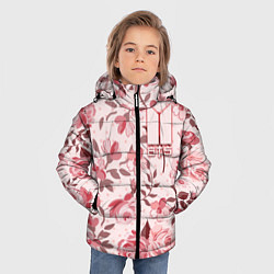 Куртка зимняя для мальчика BTS: Pink Roses, цвет: 3D-черный — фото 2