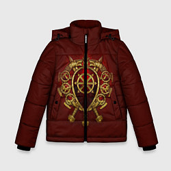 Куртка зимняя для мальчика Герб Руси, цвет: 3D-красный