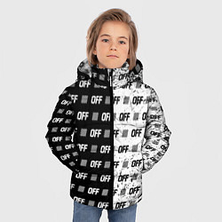 Куртка зимняя для мальчика Off-White: Black & White, цвет: 3D-красный — фото 2